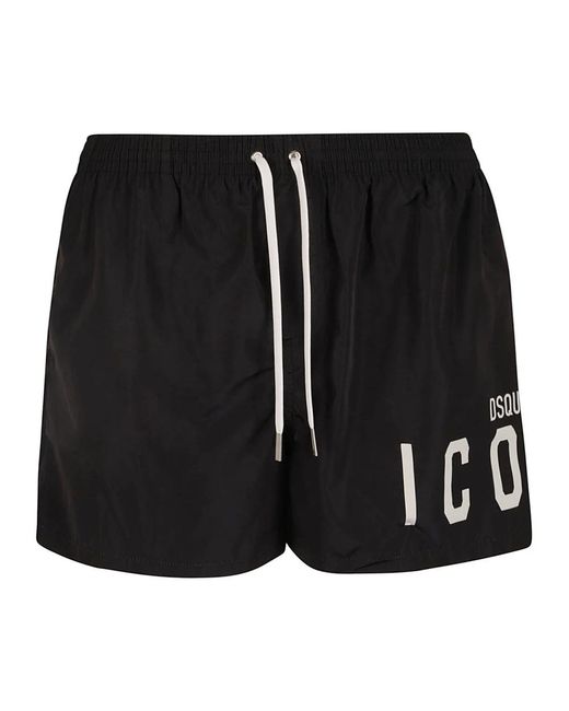 DSquared² Badmode ,Zwart ,Polyester Boxer Midi in het Black voor heren