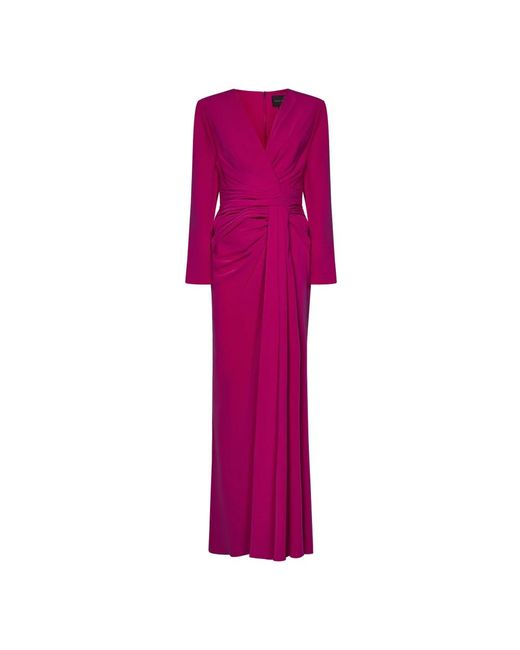Vestido largo fucsia con detalles fruncidos Zuhair Murad de color Purple