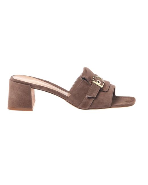 Baldinini Brown Heeled Mules
