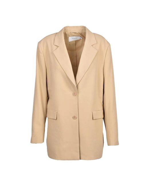 Calvin Klein Jassen ,Leer Giacca Sfiancata in het Natural