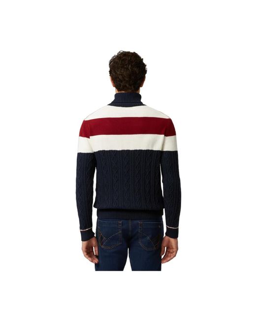 Harmont & Blaine Truien & Vesten ,Veelkleurig ,Katoen Blauwe Trui Met Horizontale Strepen in het Blue voor heren