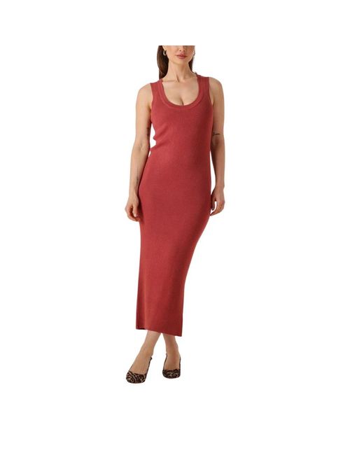 Ydence Kleedjes ,Rood ,Denim Rode Maxi Gebreide Jurk Ariel in het Red