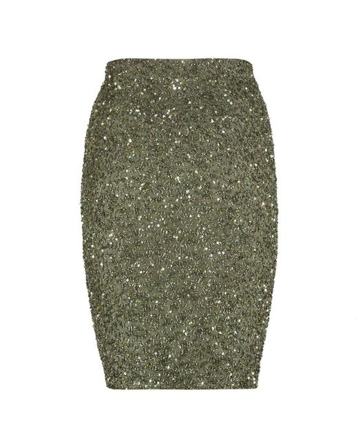 retroféte Green Pailletten Minirock Mit Petticoat
