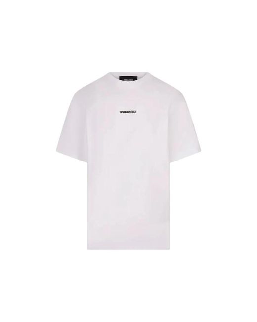 DSquared² Tops ,Wit ,Katoen Wit Katoenen T-Shirt in het White voor heren