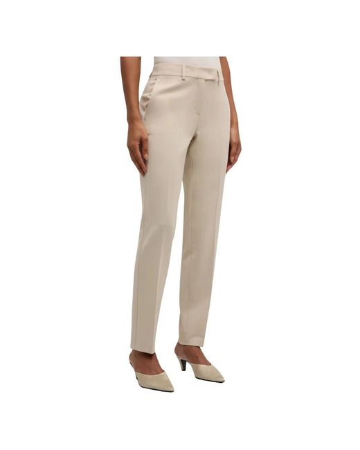 Marella Natural Slim-Fit Trousers
