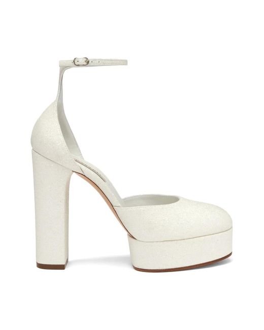 Betty glitter zapato de plataforma Casadei de color White