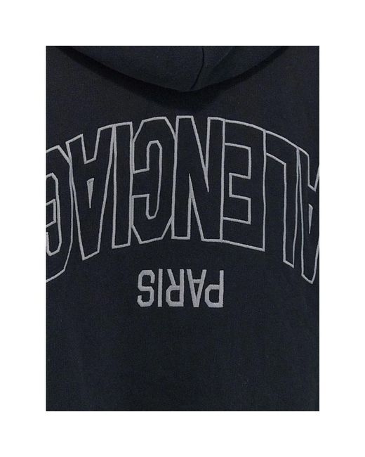 Balenciaga Blue Schwarzer Pullover Mit Frontreißverschluss