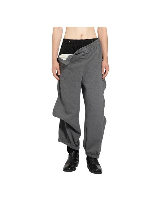 Y. Project Colorblock track pants mit abnehmbarem panel in Gray für Herren