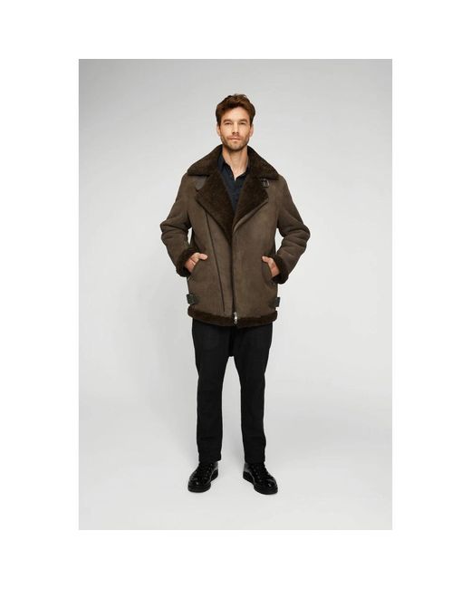 VESPUCCI by VSP Faux Fur Shearling Jassen in het Brown voor heren