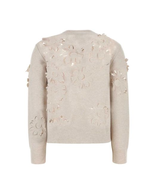 Burberry White V-Neck Knitwear