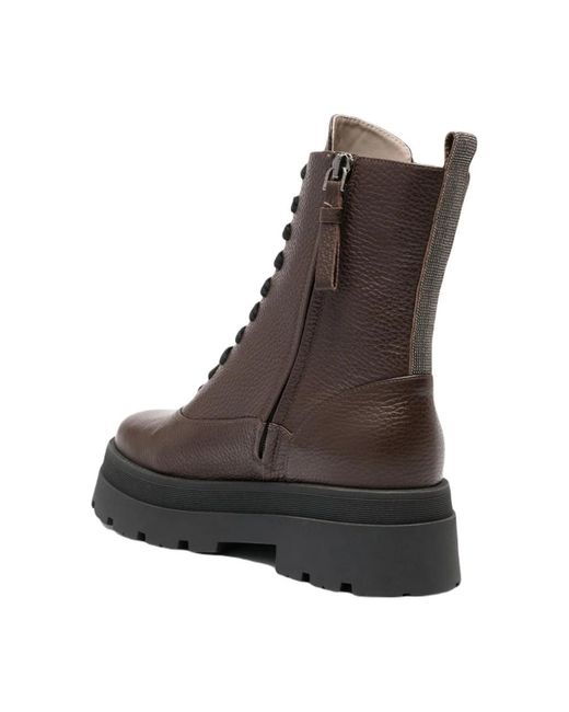 Fabiana Filippi Brown Lace-Up Boots