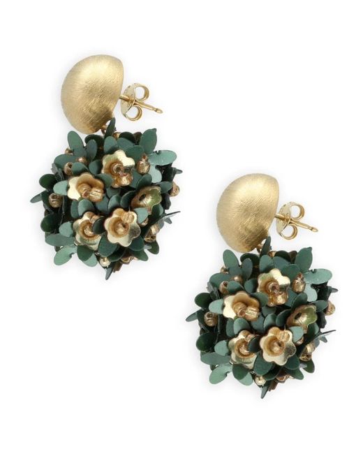 LOTT.gioielli Green Sequin Flower Globe Ohrringe