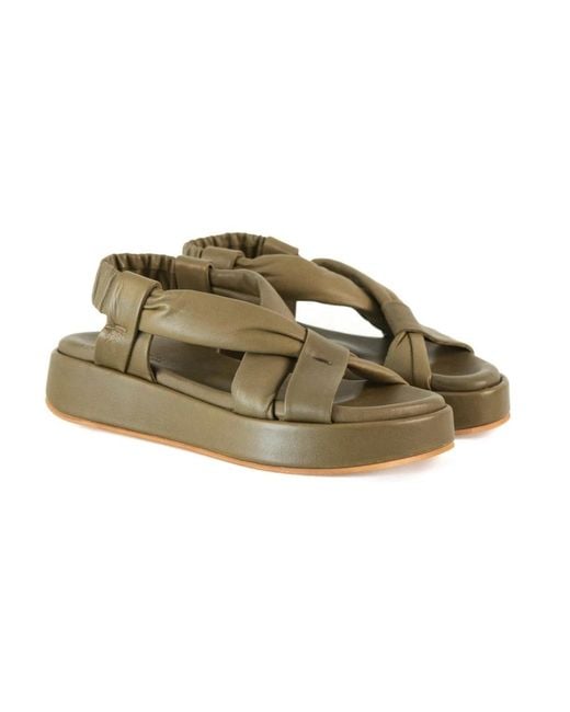 Cortana Green Flat Sandals