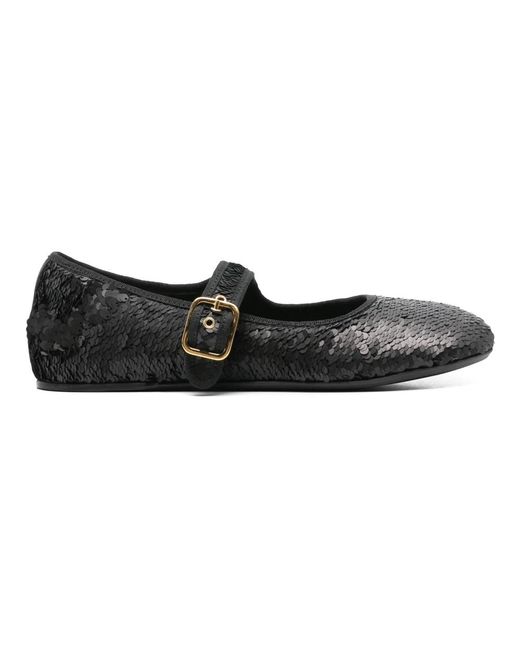 Agl Attilio Giusti Leombruni Black Ballerinas Mit Pailletten Für Babys