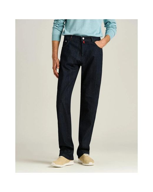 Kiton Jeans ,Blauw ,Katoen Stretch Katoenen Broek in het Blue voor heren