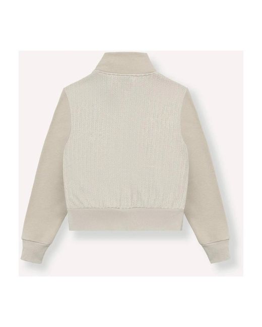 Colmar Hoodies & Sweatvesten ,Wit ,Katoen Gebreid Sweatshirt Met Rits in het White