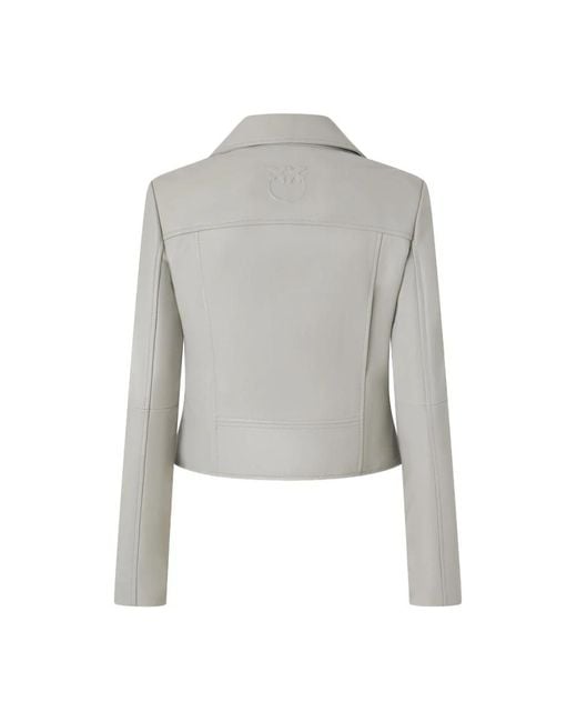 Pinko Gray Leather Jackets