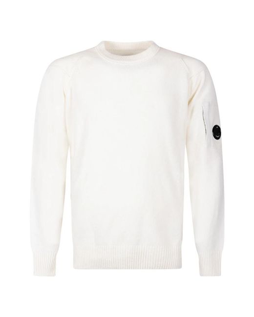 C P Company White Round-Neck Knitwear for men