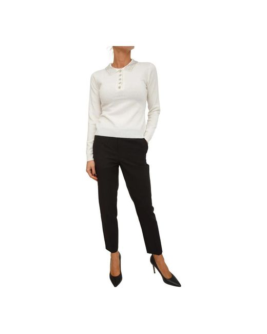 Fracomina White Round-Neck Knitwear