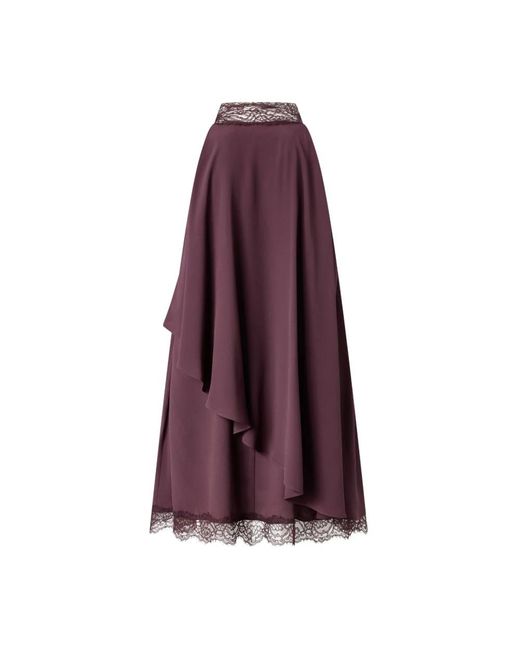 Pinko Rokken ,Rood ,Zijden-Acetaat Maxi Jurk in het Purple