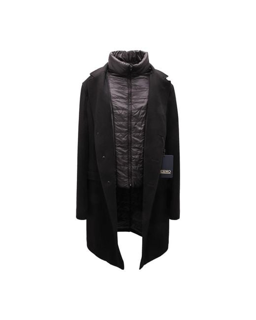 Herno Black Single-Breasted Coats for men