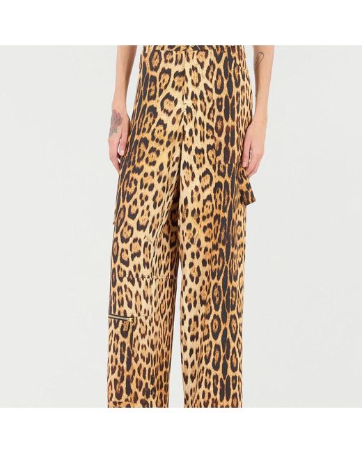 Straight Trousers di Roberto Cavalli in Natural