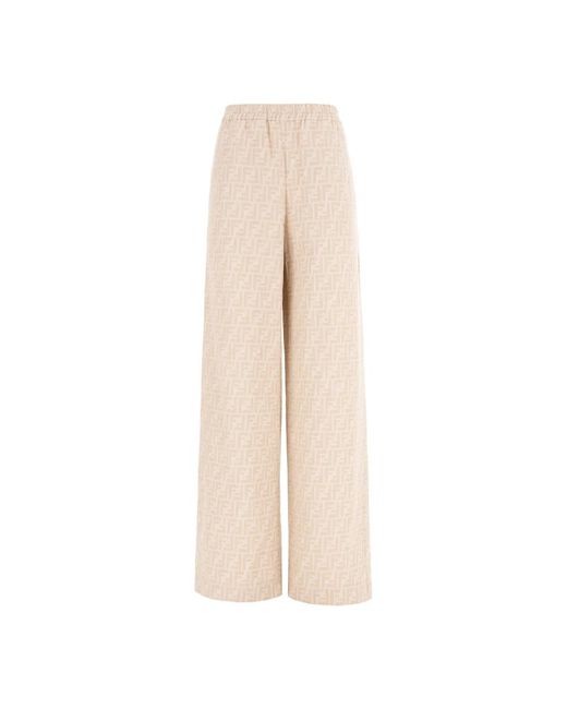Fendi Women's Natural Wide Pants