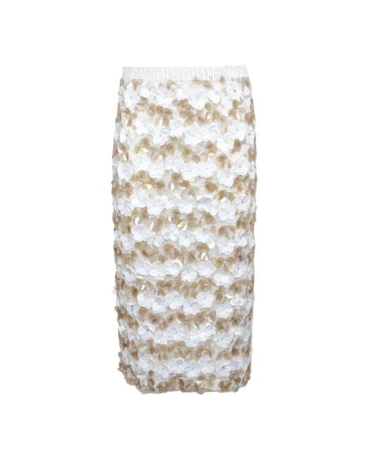 P.A.R.O.S.H. White Midi Skirts