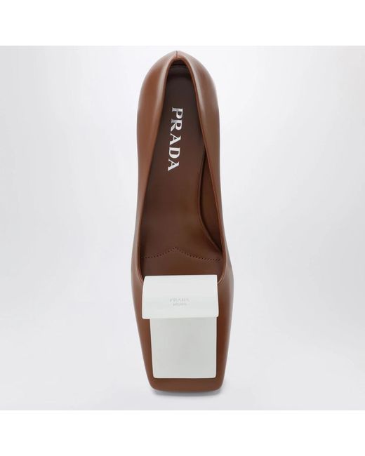Prada Schoenen ,Bruin ,Elegante Hak Decollete Schoenen in het Brown