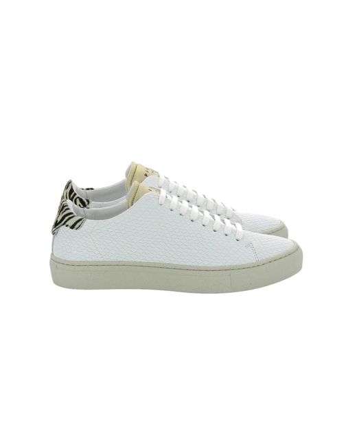 Piola White Bequeme leder low top sneakers