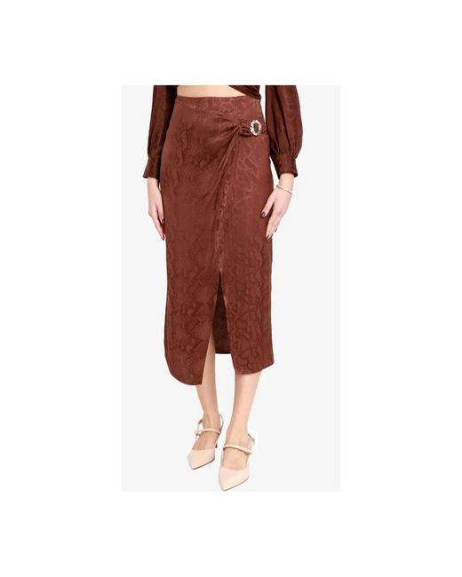 Midi Skirts SIMONA CORSELLINI de color Brown