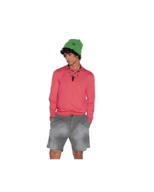 DSquared² Truien & Vesten ,Roze ,Rondgebreide Trui Met Ronde Hals in het Pink voor heren