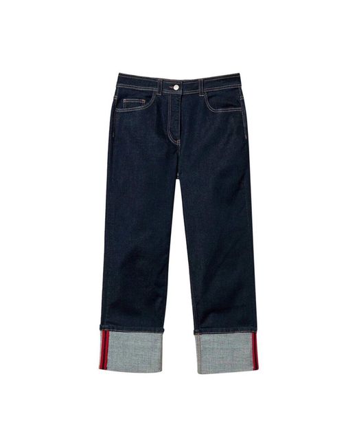Actitude Blue Denim Capri Jeans Mit Trendiger Stickerei