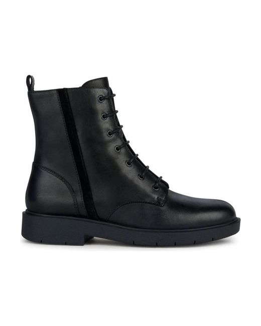 Geox Black Lace-Up Boots
