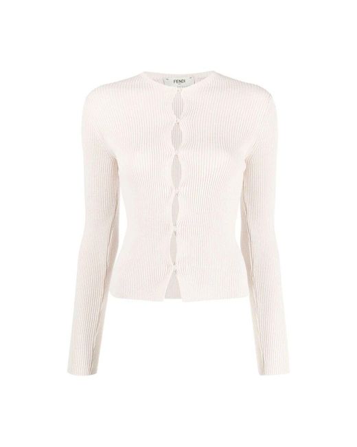 Fendi White Cardigan Anjb F084J