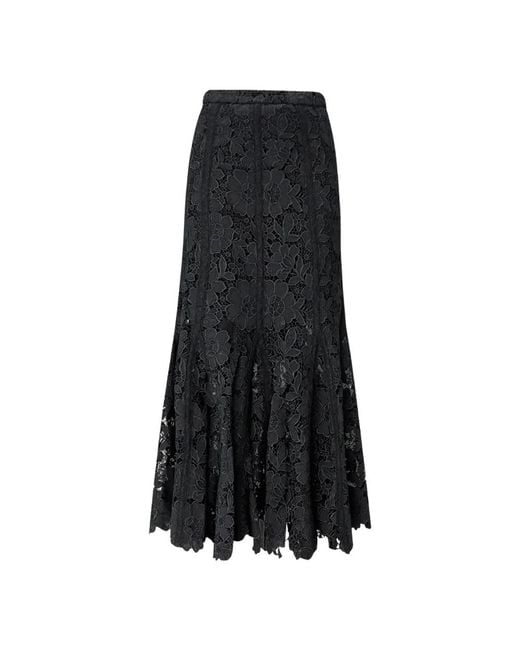 Midi Skirts Self-Portrait de color Black