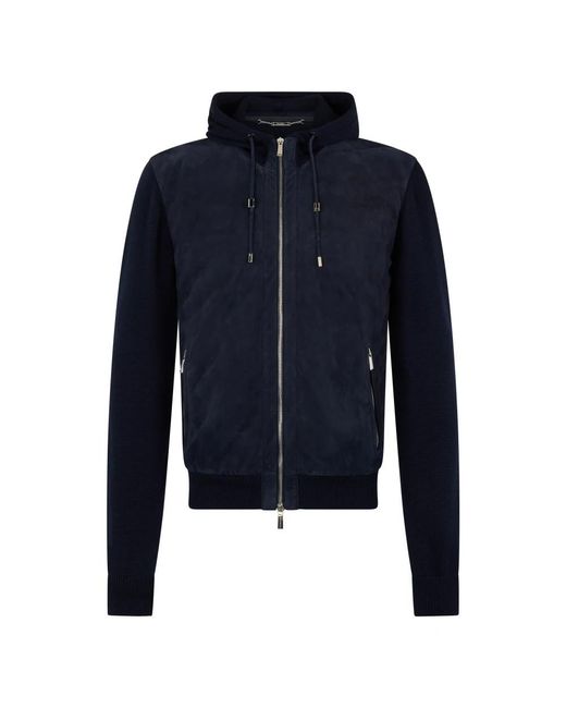 Moorer Hoodies & Sweatvesten ,Blauw ,Hoodie Jacket in het Blue voor heren