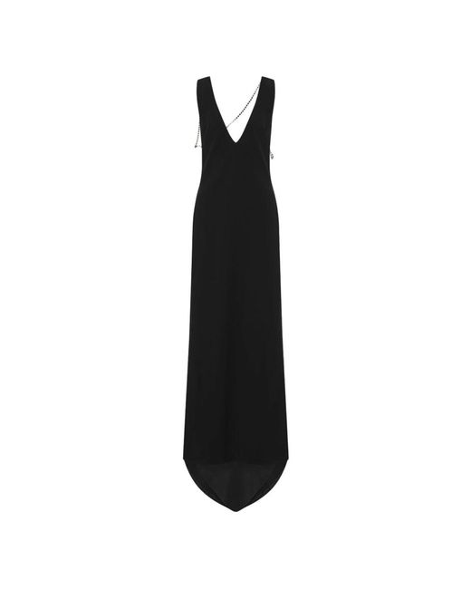 Moschino Versierde Stretch Crêpe Jurk in het Black