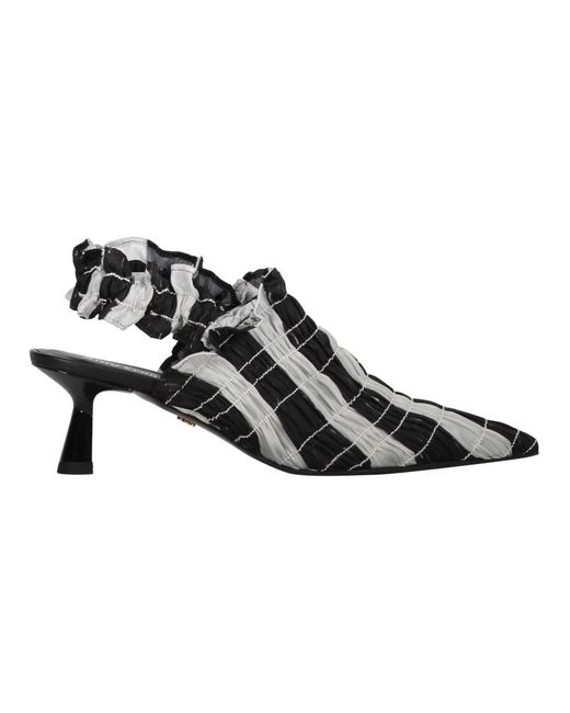 AMY CROOKES Schoenen ,Zwart ,Leer Fabric Mules in het Black