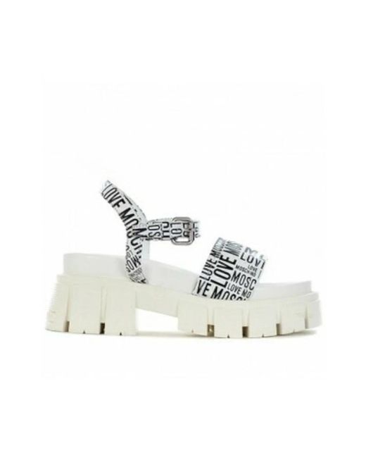 Love Moschino White High Heel Sandals