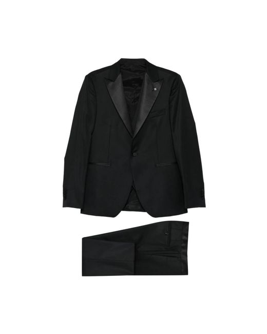 Tagliatore Black Single Breasted Suits for men
