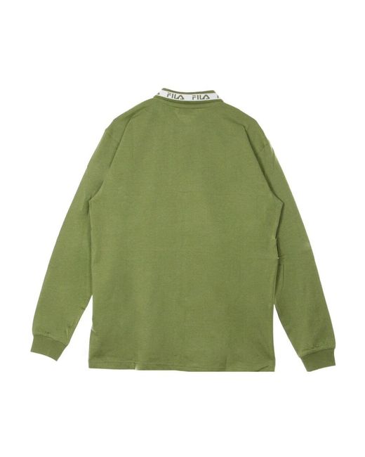 Fila Langarm-Polo in Green für Herren