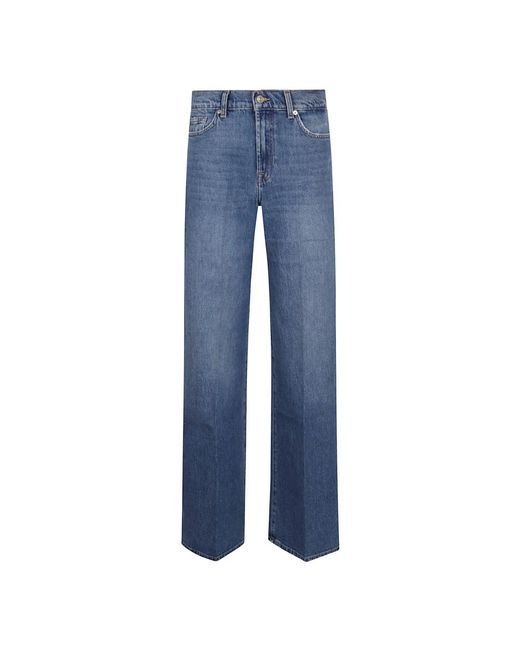 7 For All Mankind Blue Straight Fit Jeans