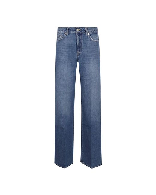 7 For All Mankind Blue High-Waist Flared Jeans Blau Aw25