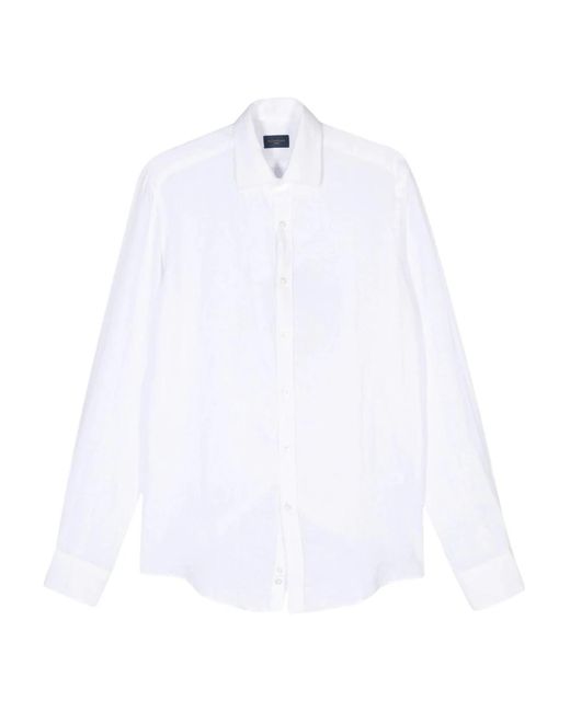 Paul & Shark Casual Weiße Leinen Langarmhemd in White für Herren