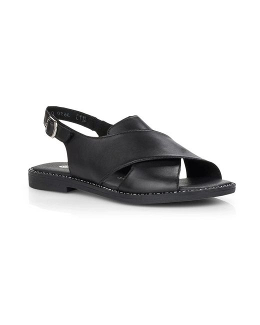 Remonte Black Flat Sandals