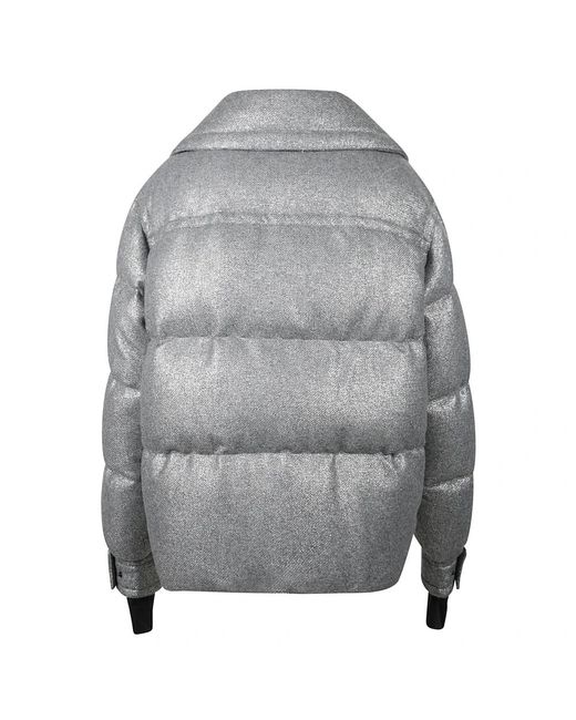 Moncler Jassen ,Grijs ,Wol Sandane Metallic Wolmix Korte Donsjas in het Gray