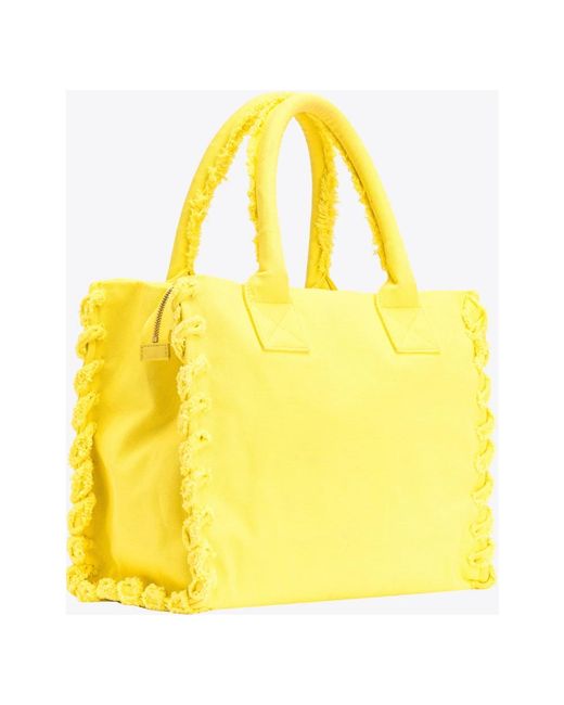 Pinko Yellow Strand einkaufstasche