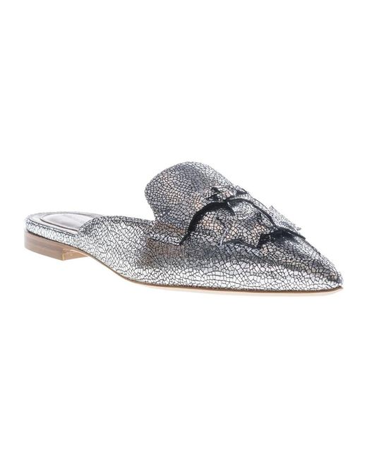 Alberta Ferretti Gray Mules
