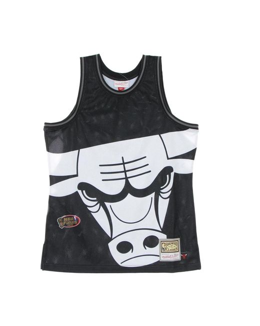 Mitchell & Ness Fitness ,Zwart ,Polyester Chicago Bulls Nba Tank Top in het Black voor heren